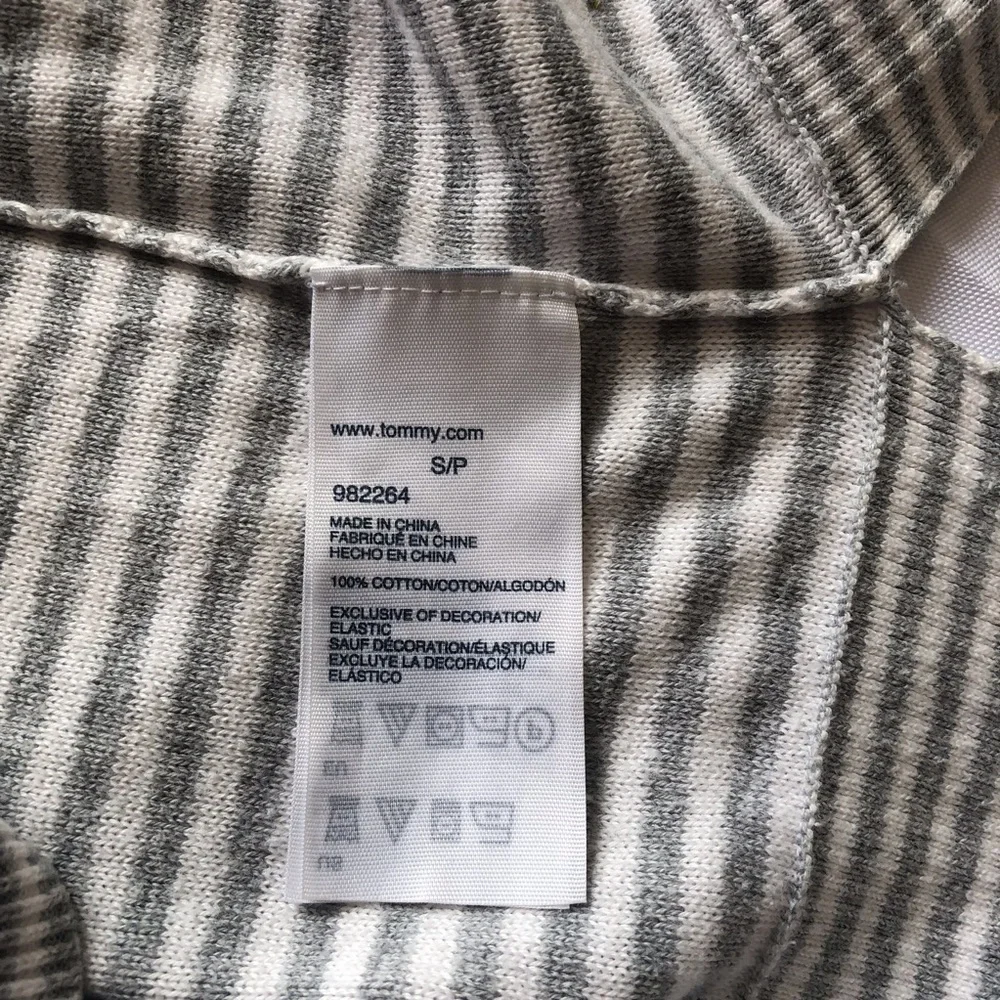 Tommy Hilfiger Striped V-Neck Sweater Grey Size S